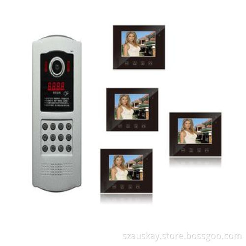 Video door phone for multiple family, outdoor camera and 7-inch TFT indoor monitor, high resolution